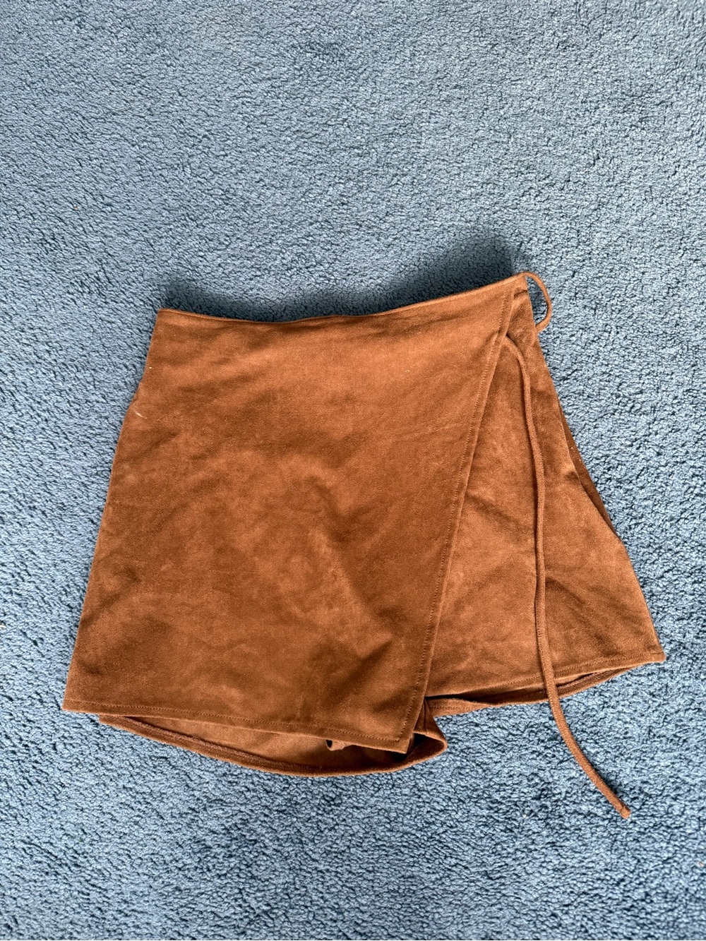 Abercrombie & Fitch Brown Suede Wrap Mini Skort